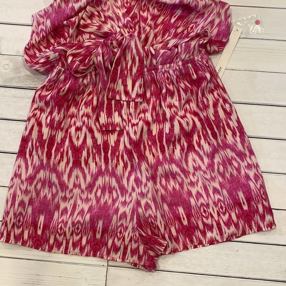 AQUA TIE FRONT SURPLICE ROMPER S NWT - Picture 7 of 16